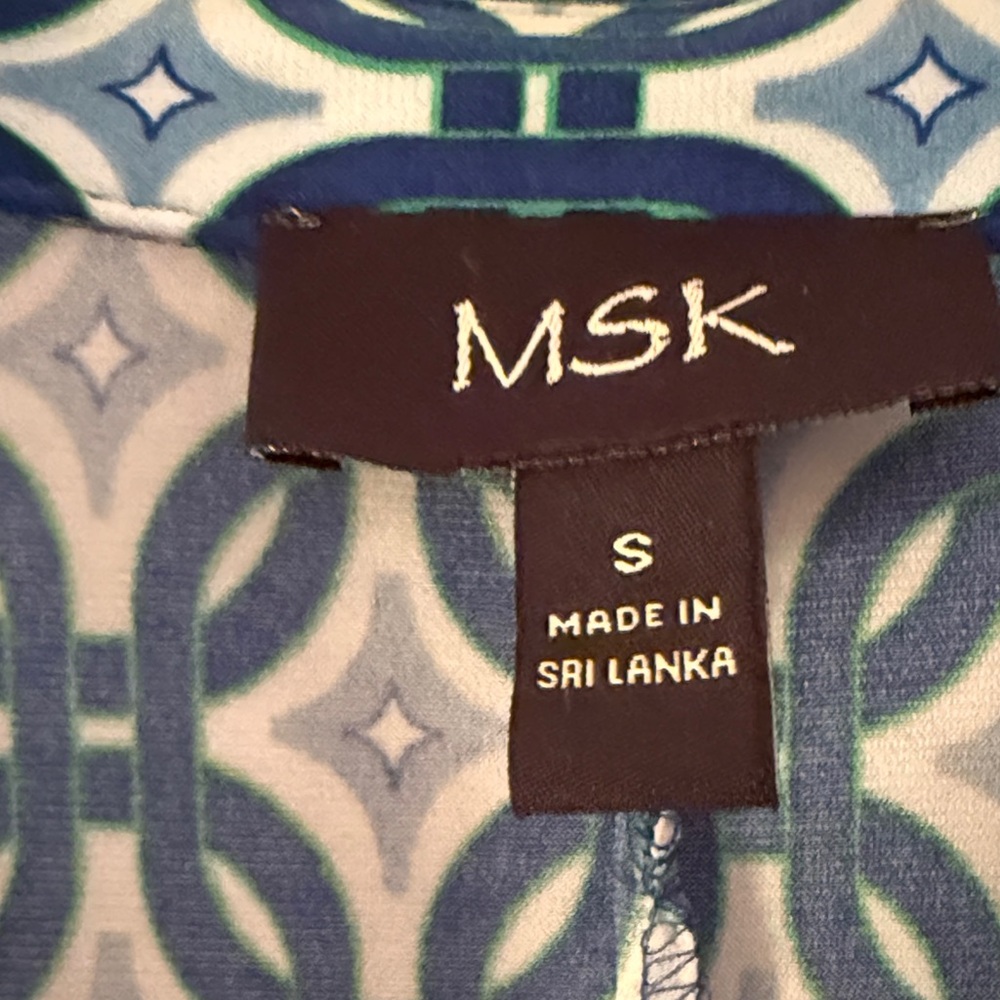 NWT MSK Blue Geometric Mini Dress - Picture 4 of 6